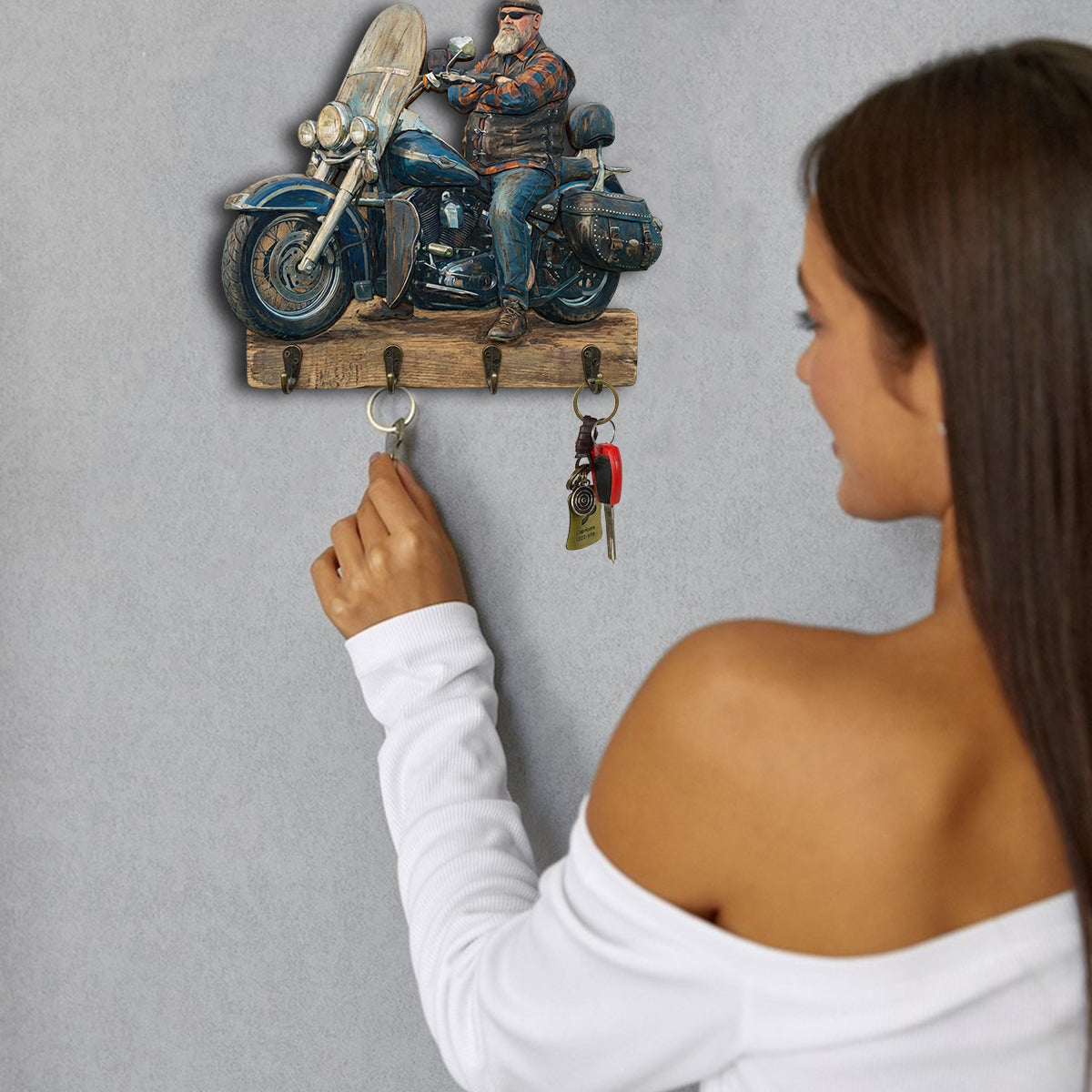 Custom From Any Photo - Personalized Biker Custom Shaped Hanging Rack