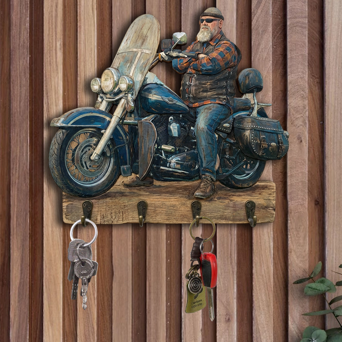 Custom From Any Photo - Personalized Biker Custom Shaped Hanging Rack