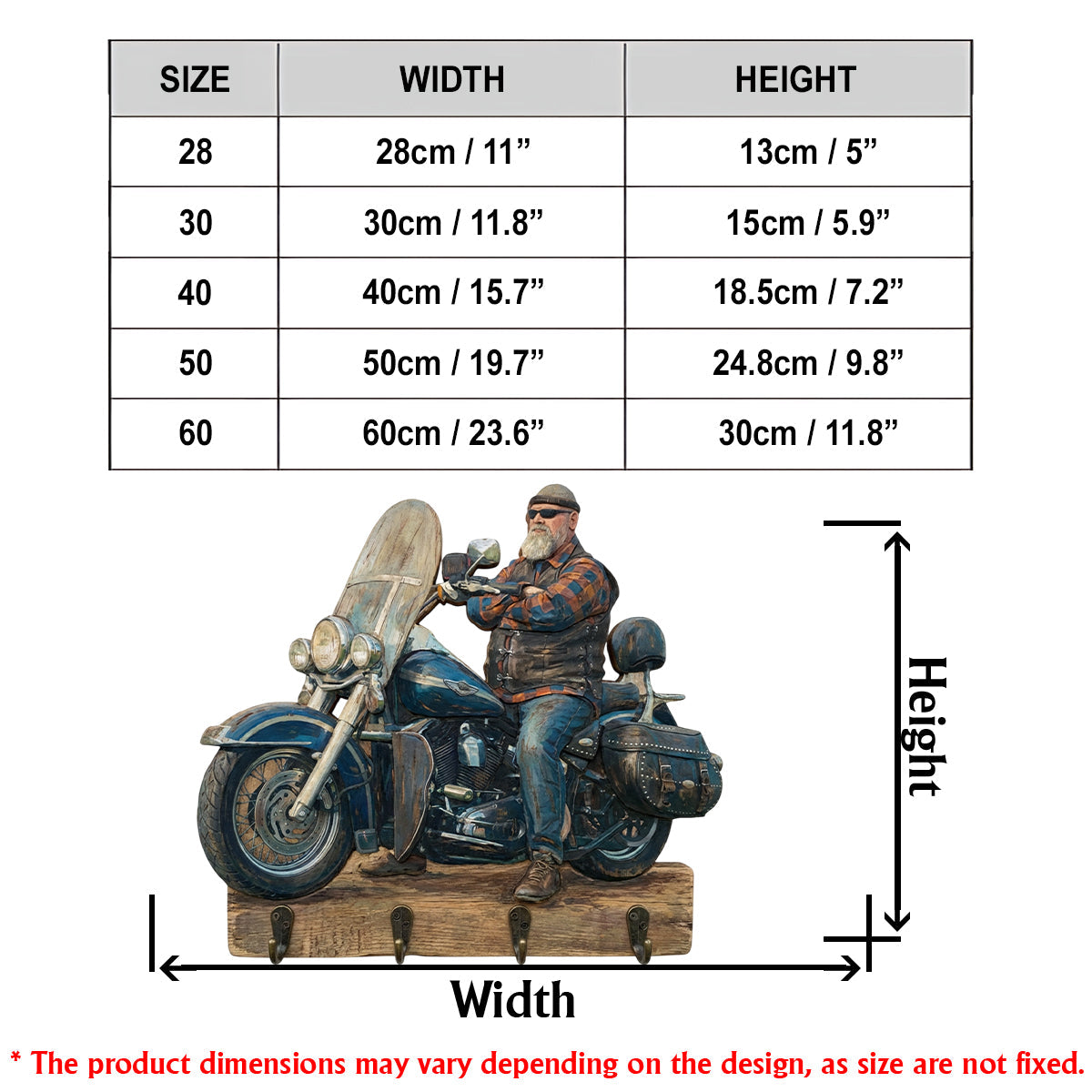 Custom From Any Photo - Personalized Biker Custom Shaped Hanging Rack