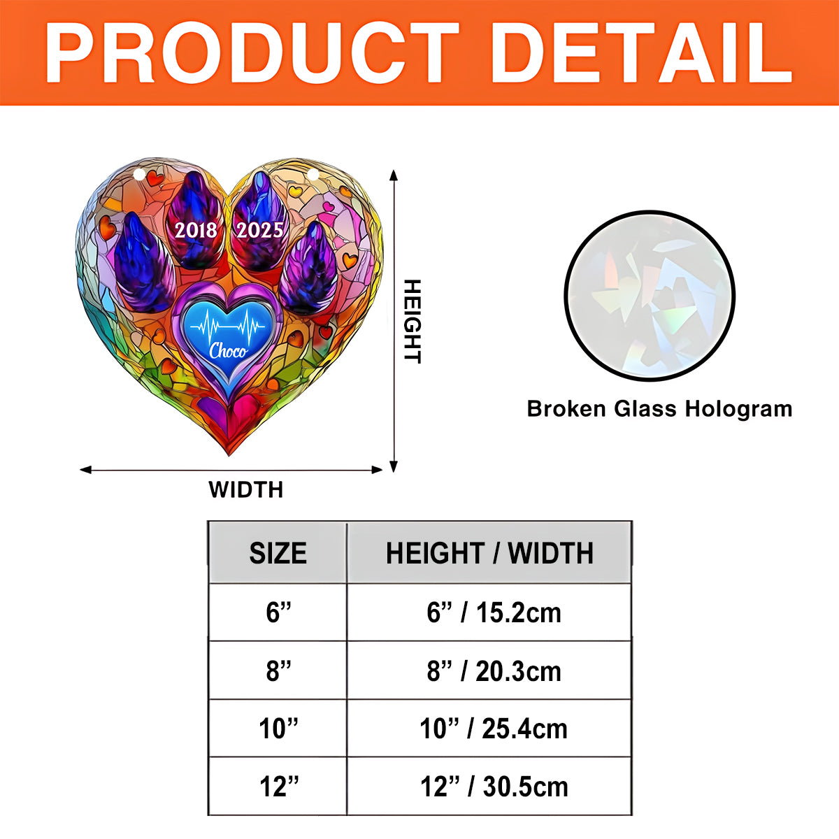 Rainbow Bridge Pet Remembrance - Personalized Dog Memorial Hologram Window Hanging Suncatcher