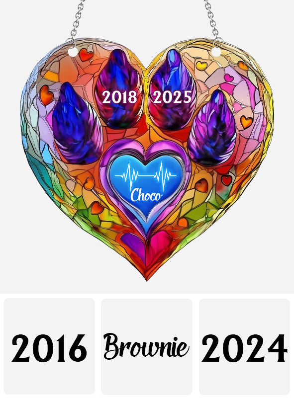 Rainbow Bridge Pet Remembrance - Personalized Dog Memorial Hologram Window Hanging Suncatcher