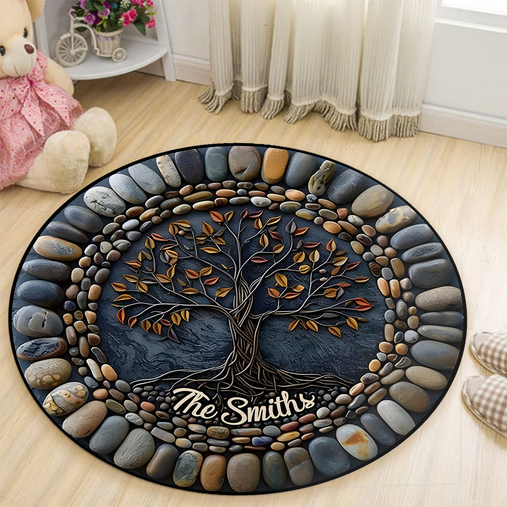 Tree Of Life - Personalized Yoga Round Rug