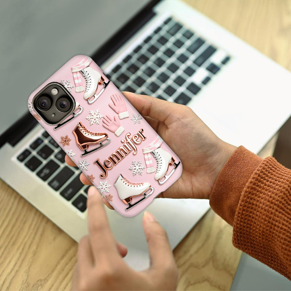 Ice Skating Makes Me Happy - Personalized Ice Skating Full Print Phone Case