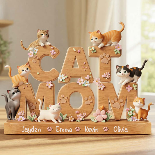 Love Cats - Personalized Cat Custom Shaped Acrylic Plaque