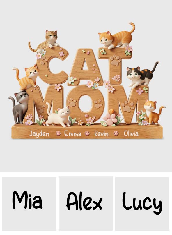 Love Cats - Personalized Cat Custom Shaped Acrylic Plaque