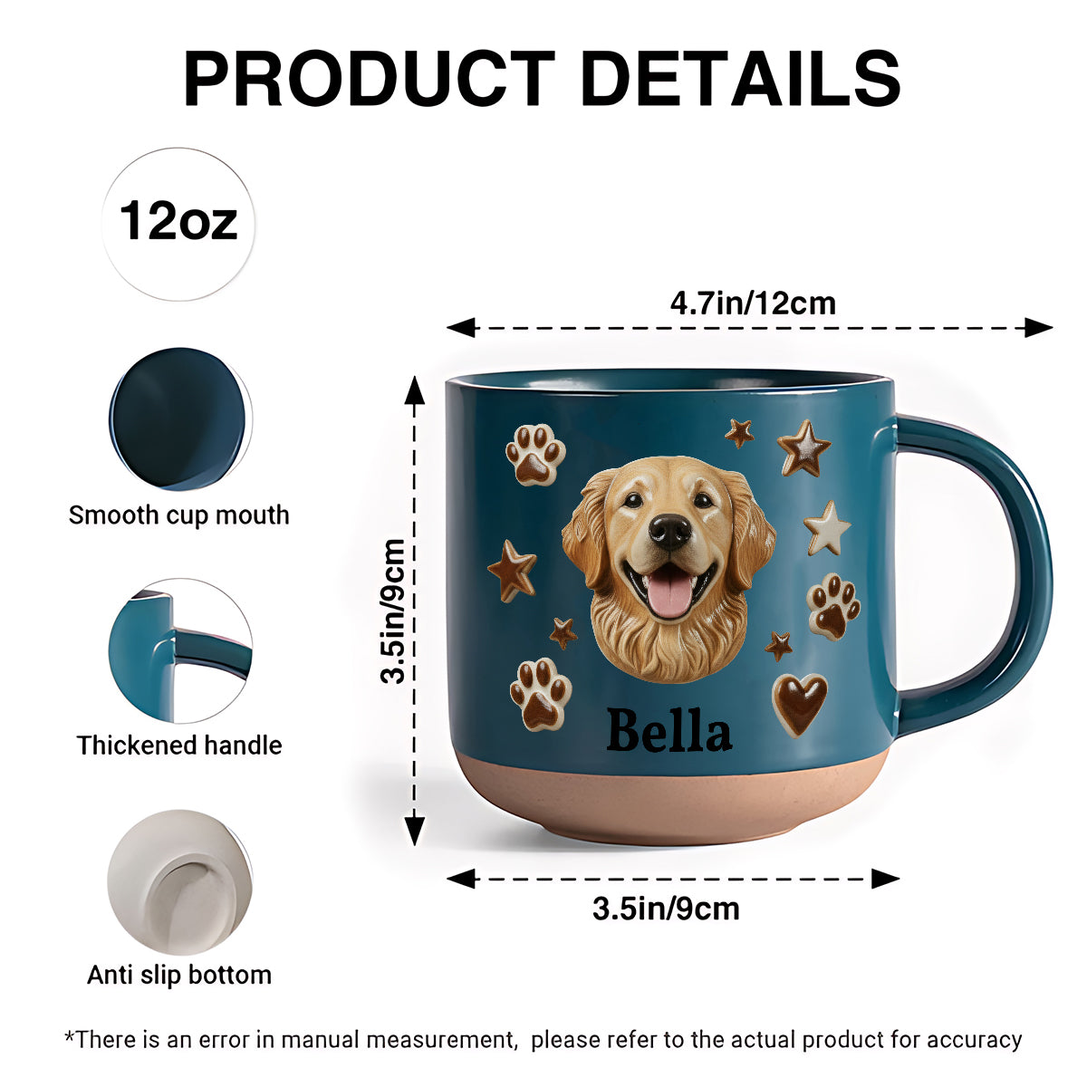 Custom From Any Photo - Personalized Dog Printed Pottery Mug