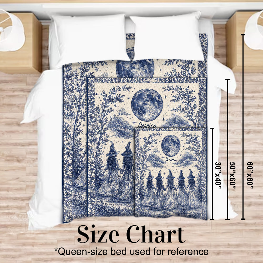 Toile De Jouy Beautiful Witch - Personalized Witch Blanket