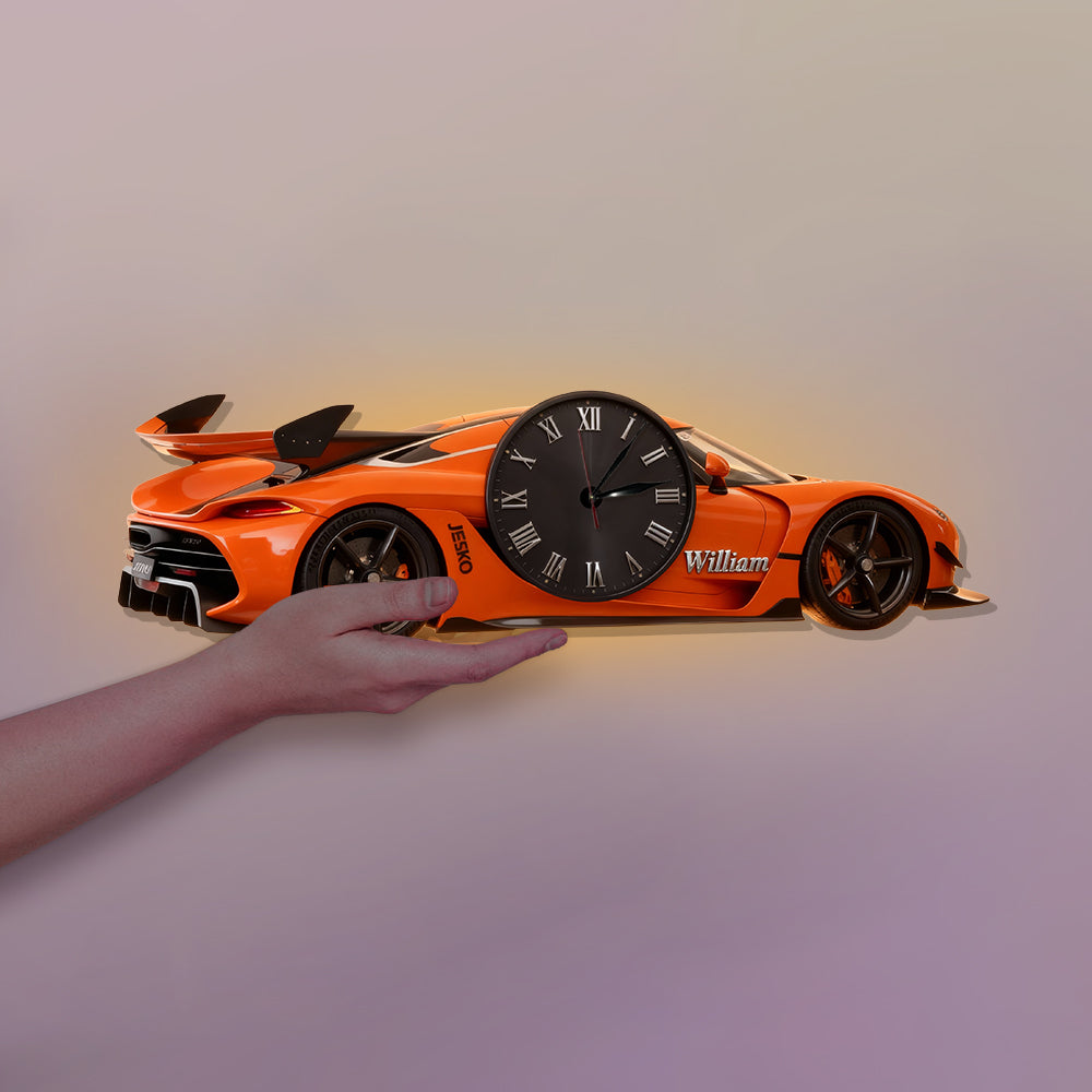 Any Photo - Personalized Car Lover LED Light Wall Clock
