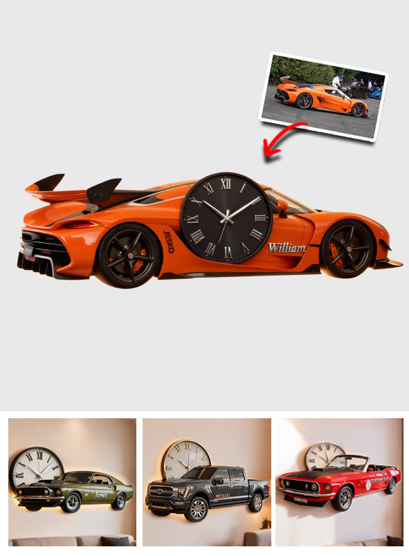 Any Photo - Personalized Car Lover LED Light Wall Clock