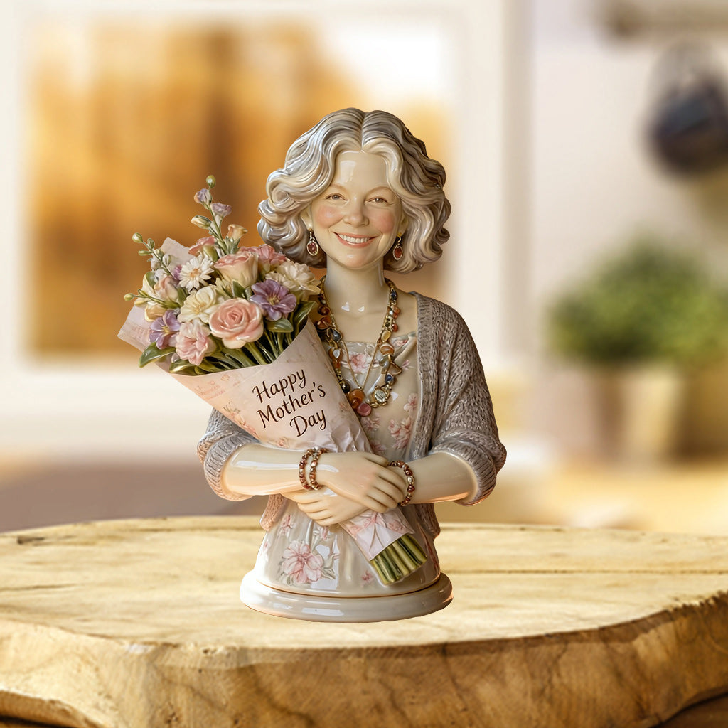 Forever Flowers For Her - Personalized Mother Custom Shaped Acrylic Plaque