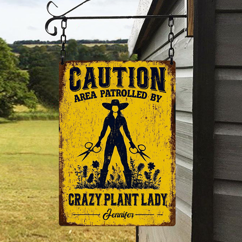 Crazy Plant Lady - Personalized Gardening Rectangle Metal Sign