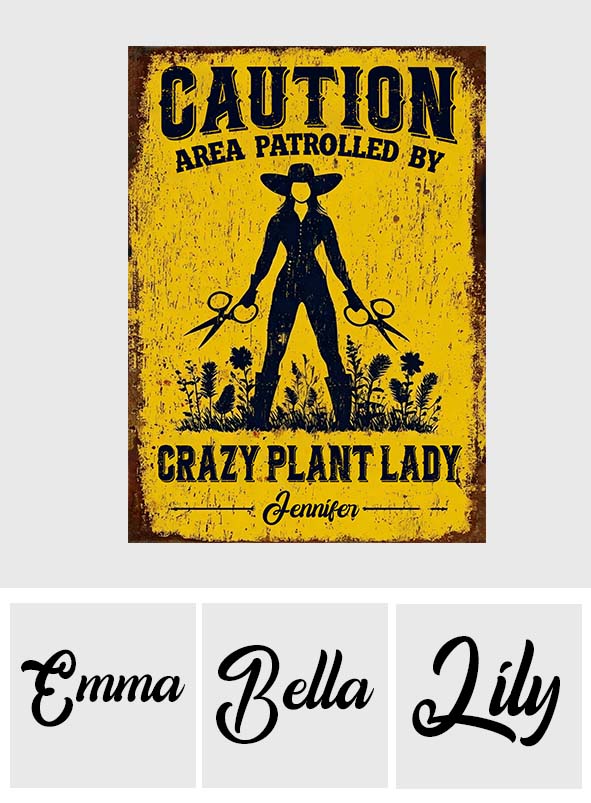 Crazy Plant Lady - Personalized Gardening Rectangle Metal Sign