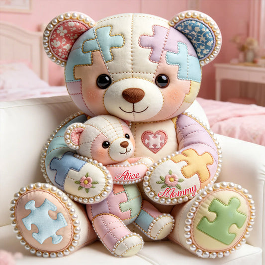 Autism Mom - Personalized Autism Awareness Premium Faux Fur Pillow