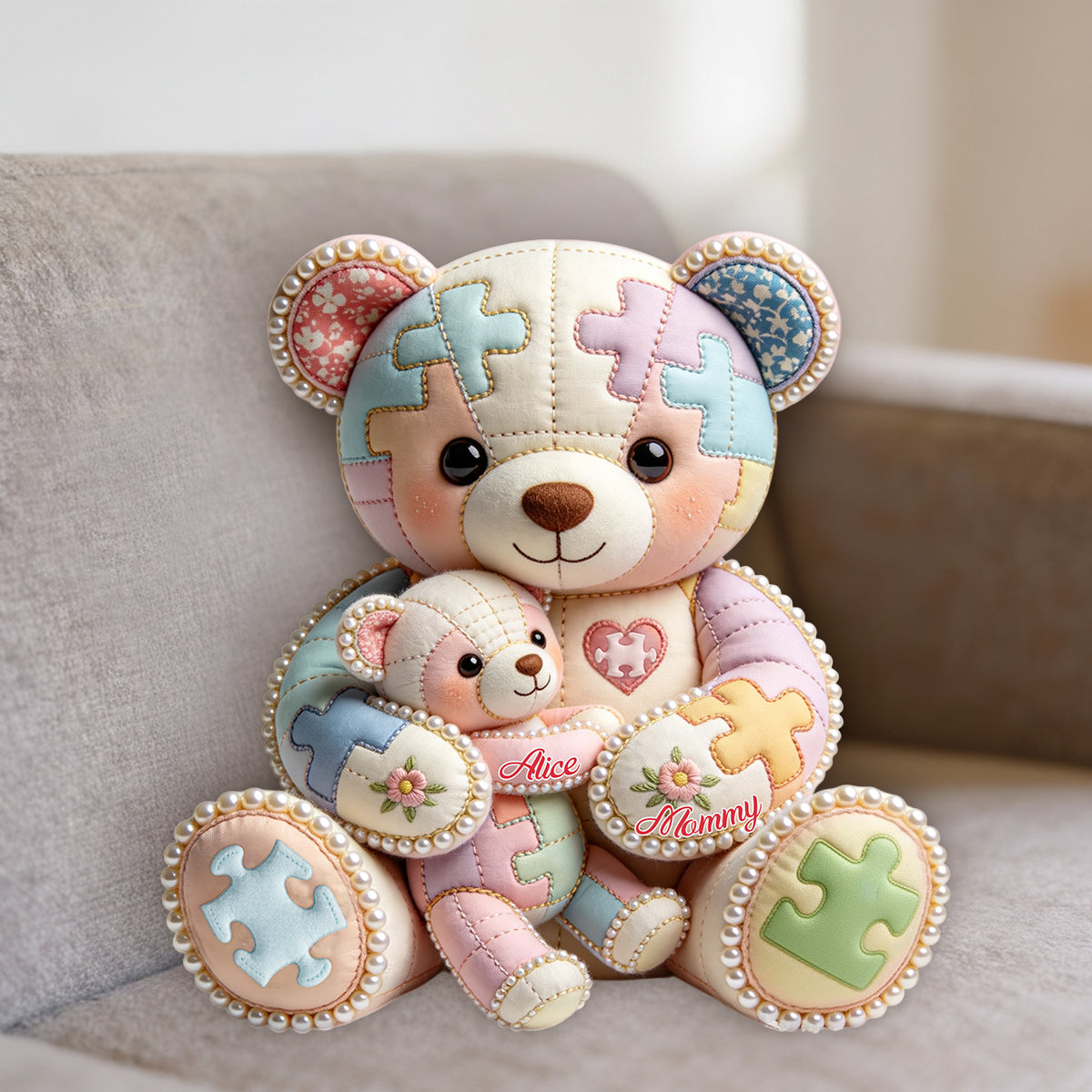 Autism Mom - Personalized Autism Awareness Premium Faux Fur Pillow