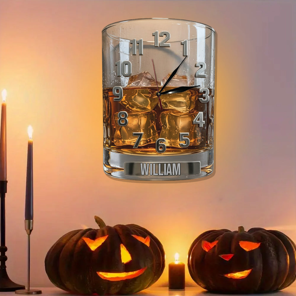 Time For Whiskey - Personalized Whisky LED Light Wall Clock