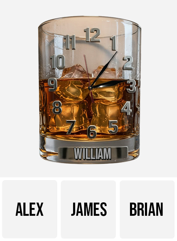 Time For Whiskey - Personalized Whisky LED Light Wall Clock