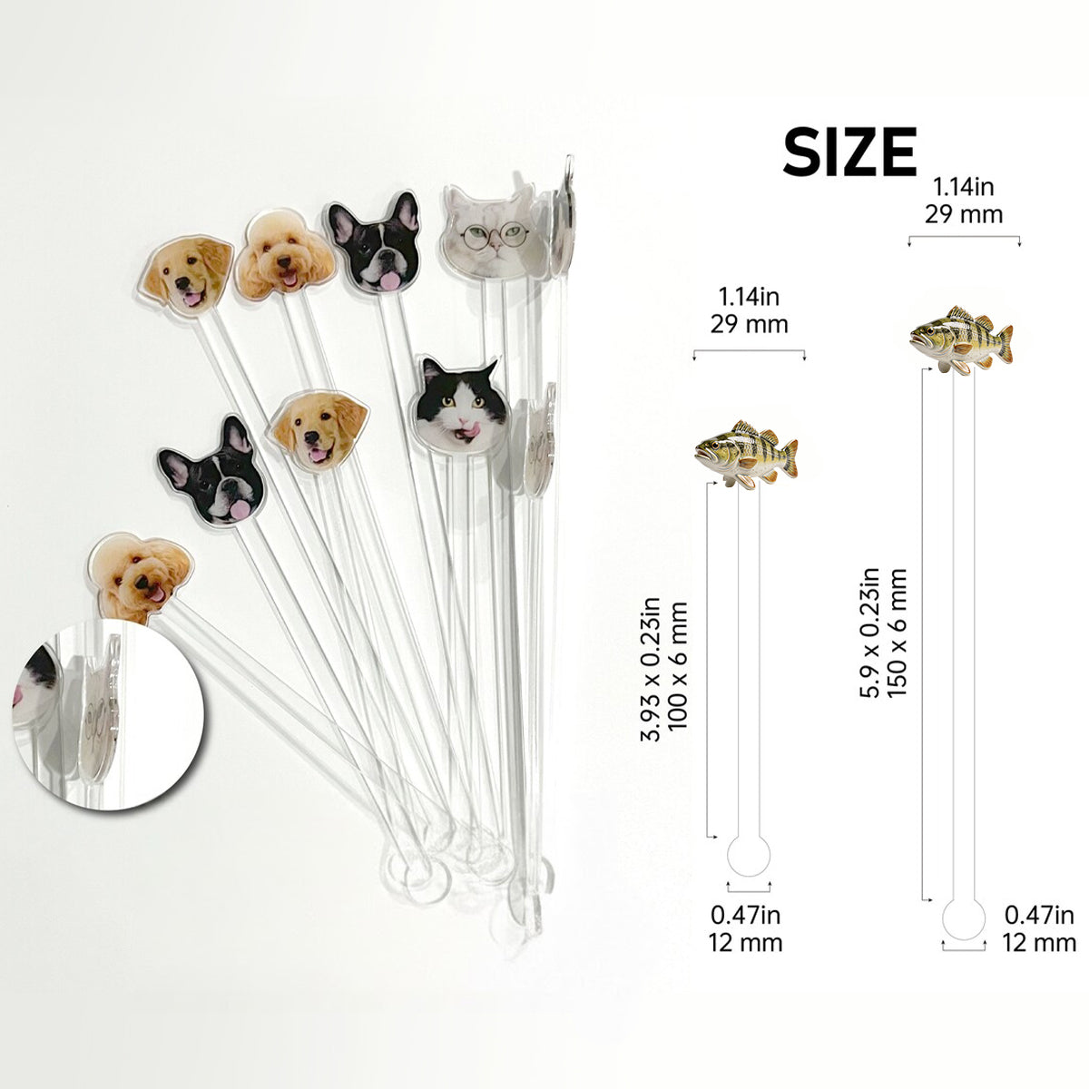 Love Fishing - Personalized Fishing Set Accent Mug with Acrylic Stirrers