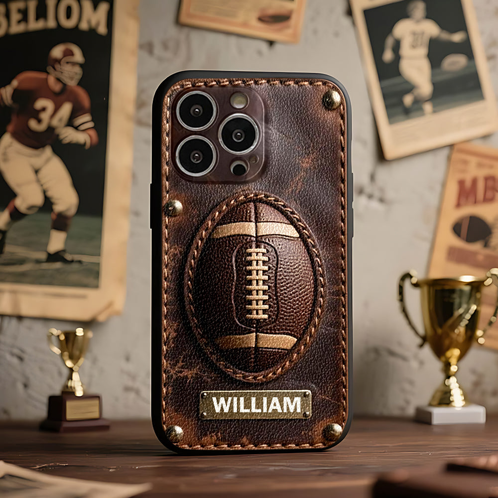 Gameday - Personalized Football Leather Phone Case
