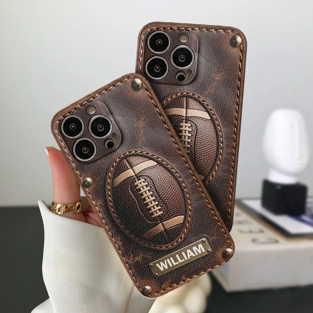 Gameday - Personalized Football Leather Phone Case