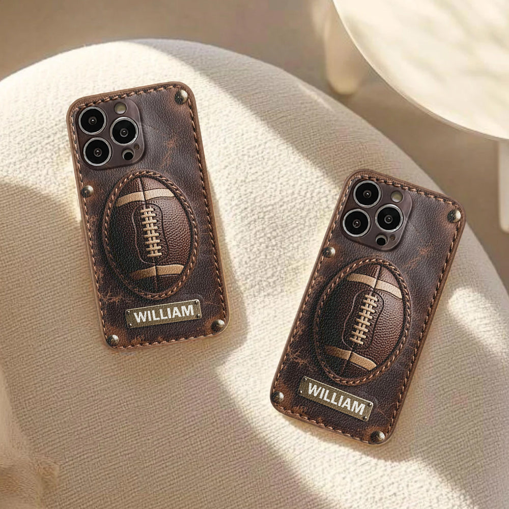 Gameday - Personalized Football Leather Phone Case