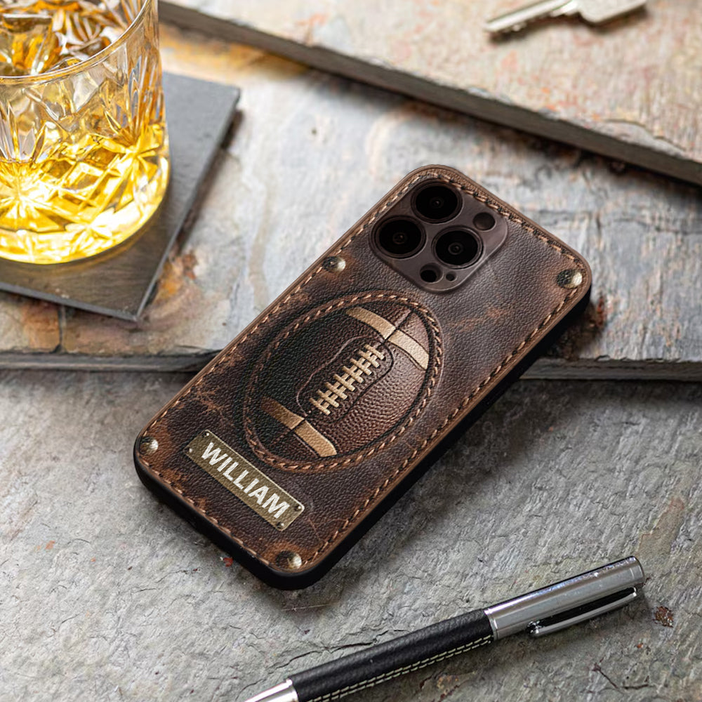 Gameday - Personalized Football Leather Phone Case