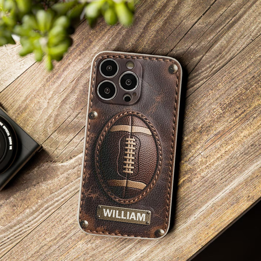 Gameday - Personalized Football Leather Phone Case