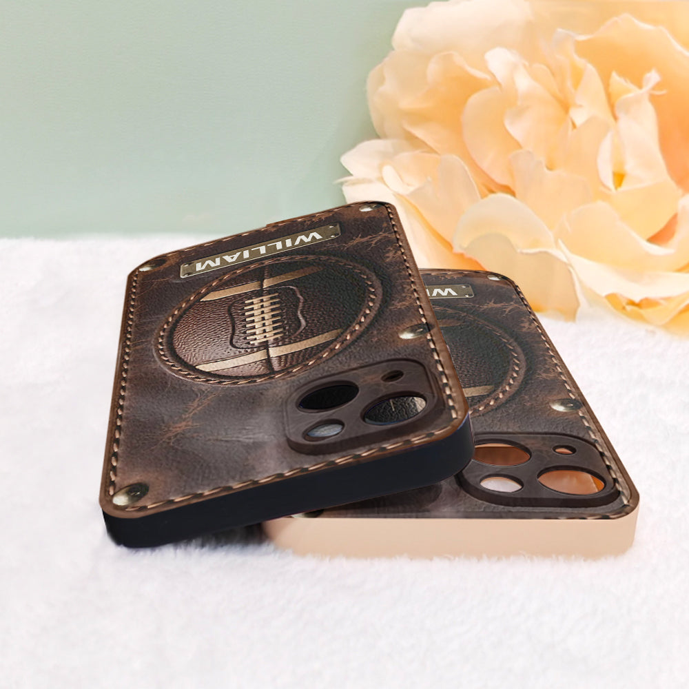 Gameday - Personalized Football Leather Phone Case