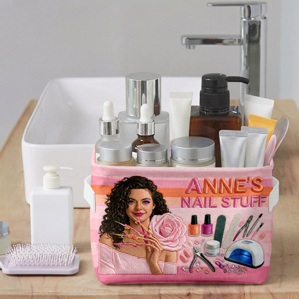 My Nail Stuff - Personalized Nail Salon Rectangle Storage Basket
