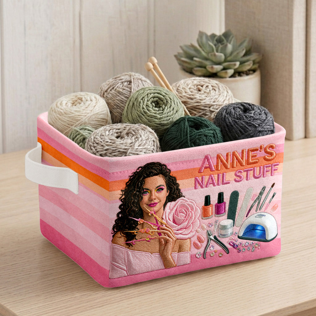 My Nail Stuff - Personalized Nail Salon Rectangle Storage Basket