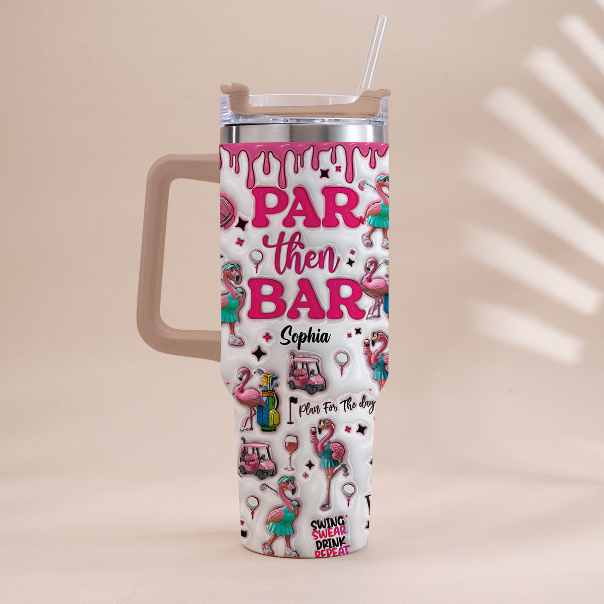 Par Then Bar - Personalized Golf Tumbler With Handle