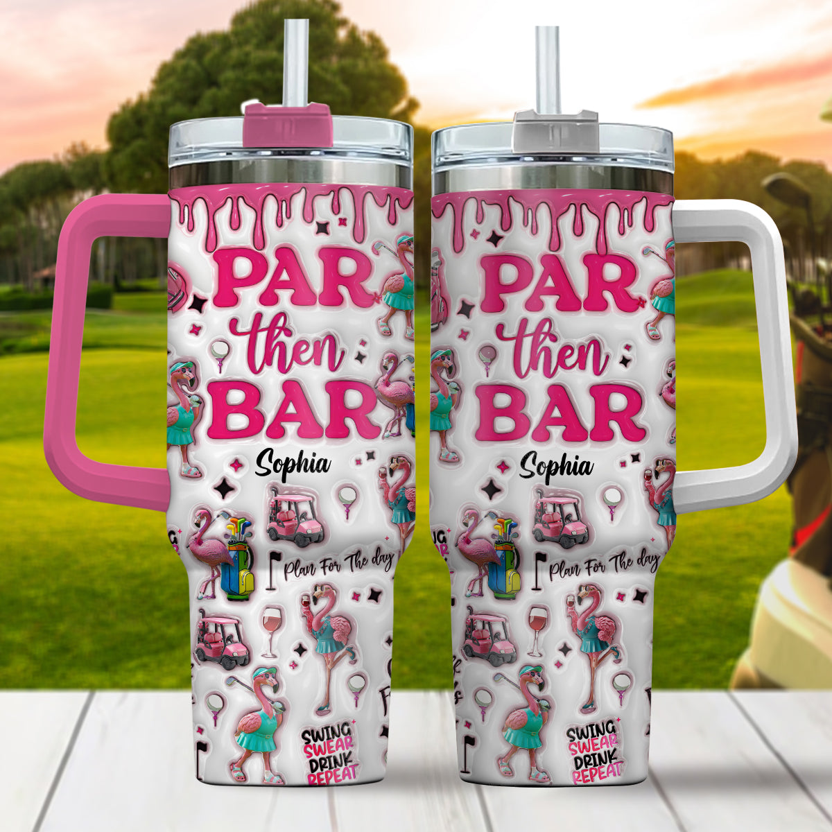 Par Then Bar - Personalized Golf Tumbler With Handle