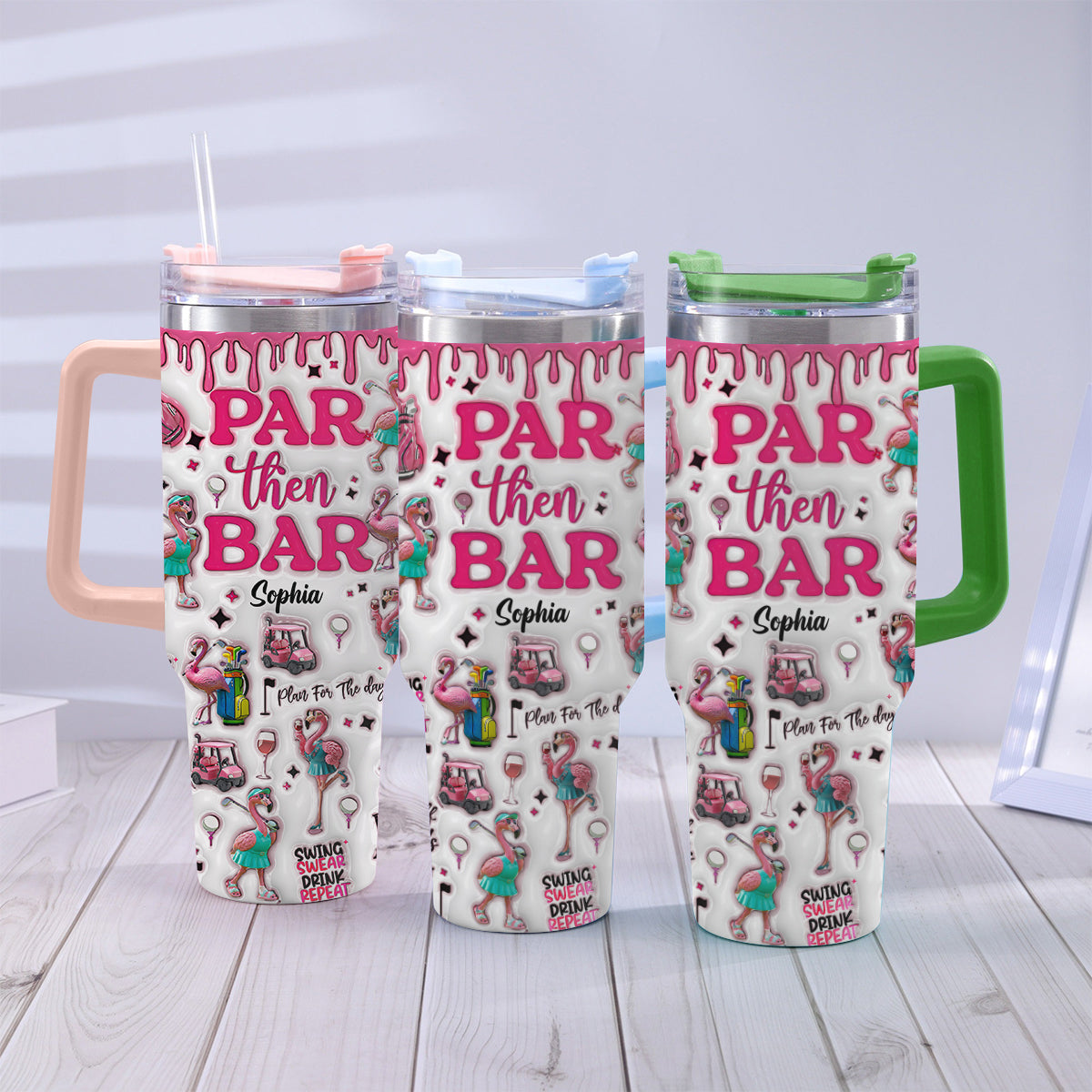 Par Then Bar - Personalized Golf Tumbler With Handle