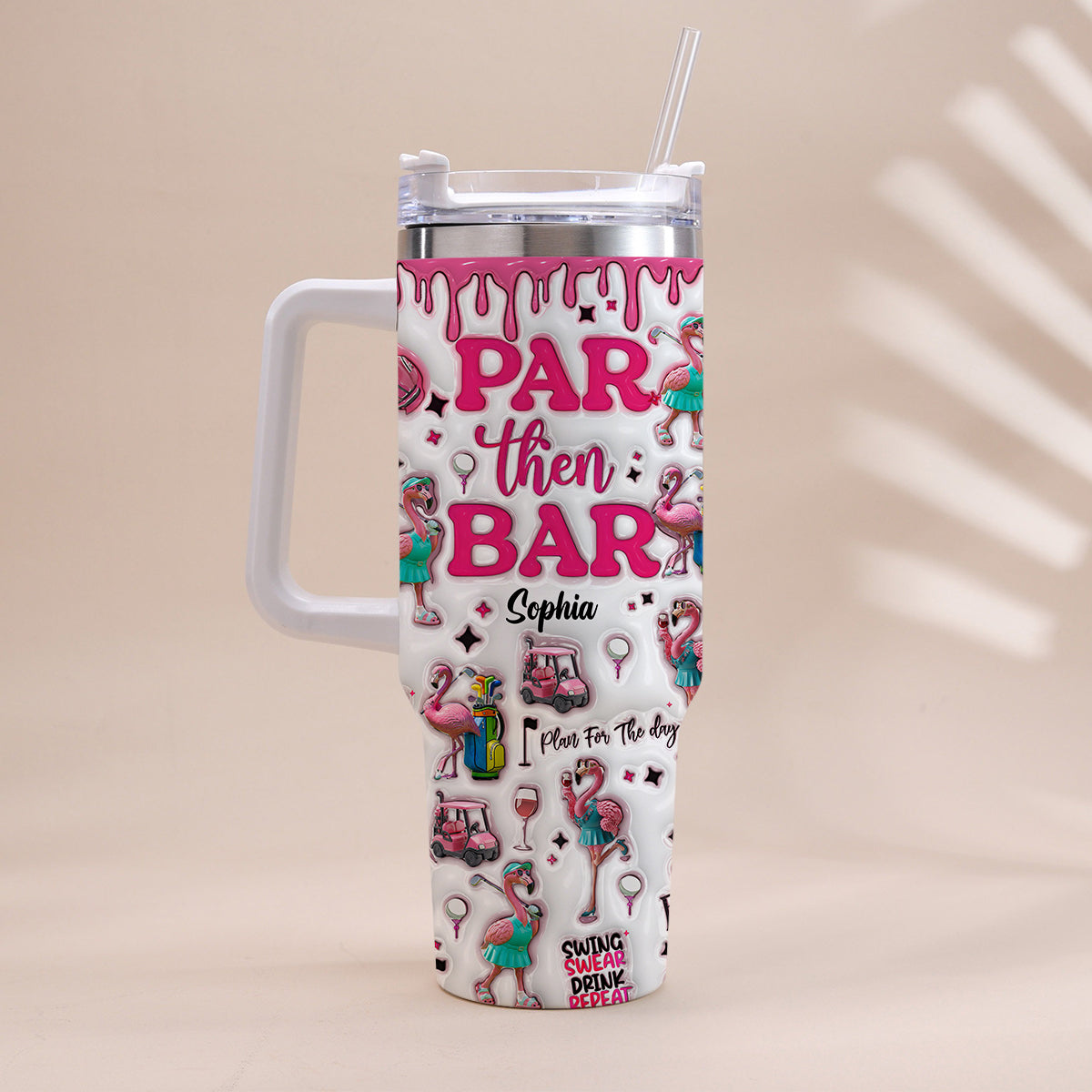 Par Then Bar - Personalized Golf Tumbler With Handle