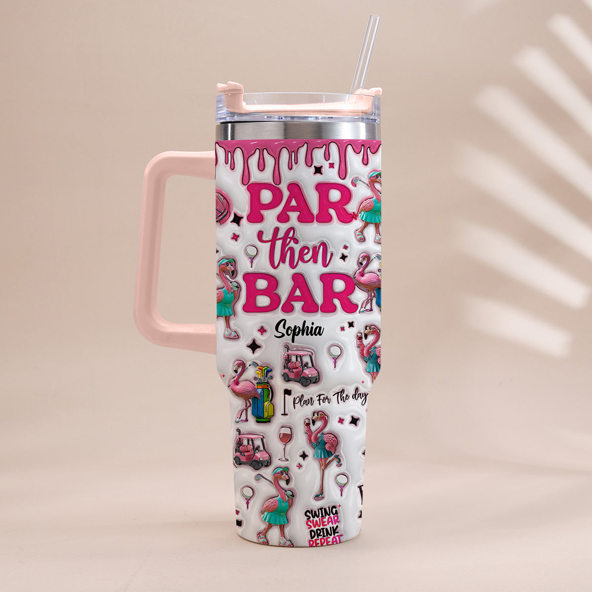 Par Then Bar - Personalized Golf Tumbler With Handle
