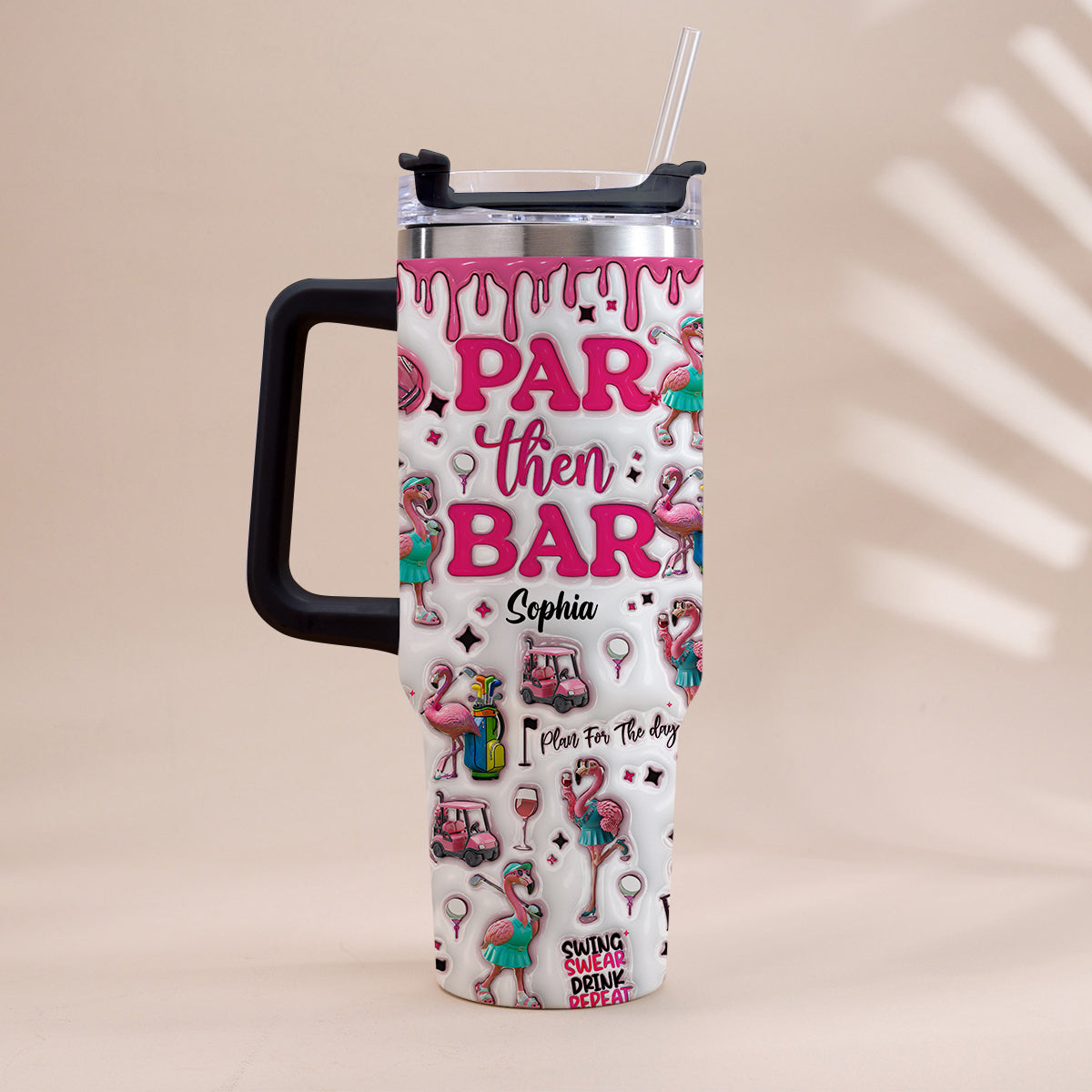 Par Then Bar - Personalized Golf Tumbler With Handle