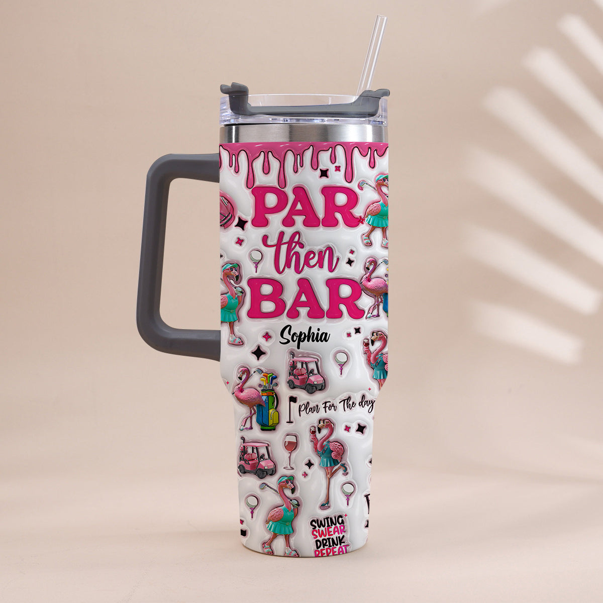 Par Then Bar - Personalized Golf Tumbler With Handle