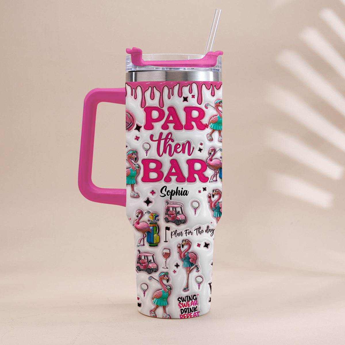 Par Then Bar - Personalized Golf Tumbler With Handle