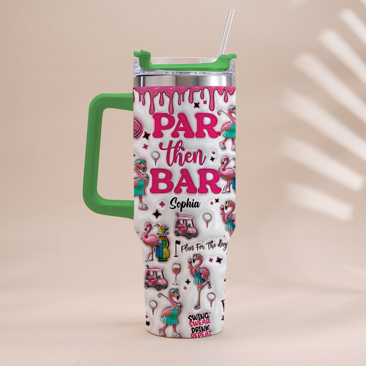 Par Then Bar - Personalized Golf Tumbler With Handle