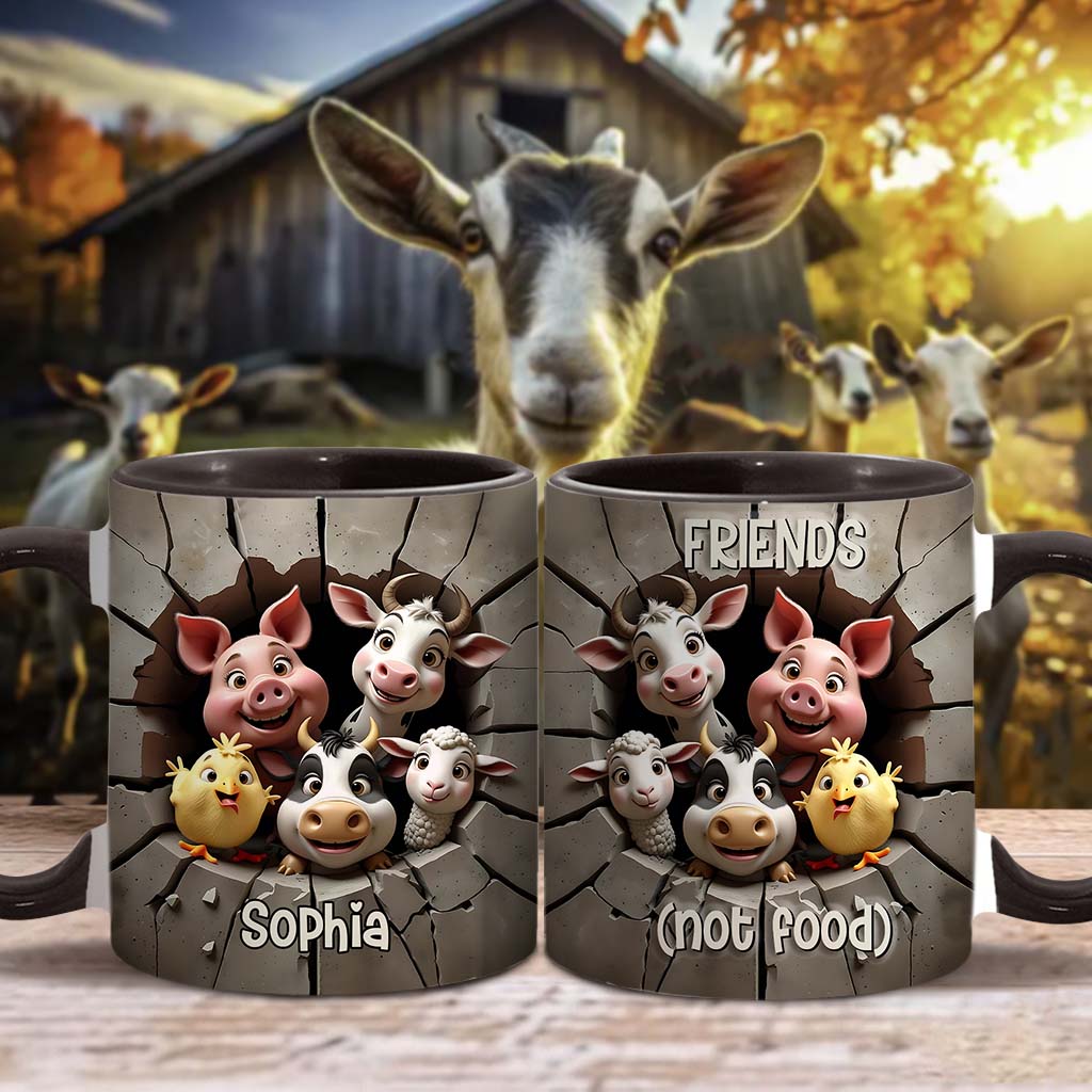 Vegan For The Animals - Personalized Veganism Accent Mug