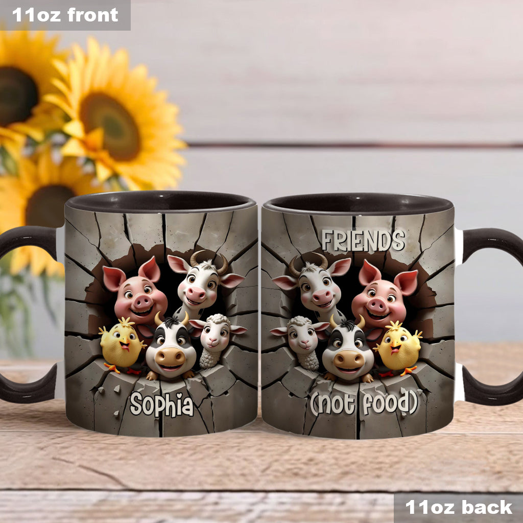 Vegan For The Animals - Personalized Veganism Accent Mug