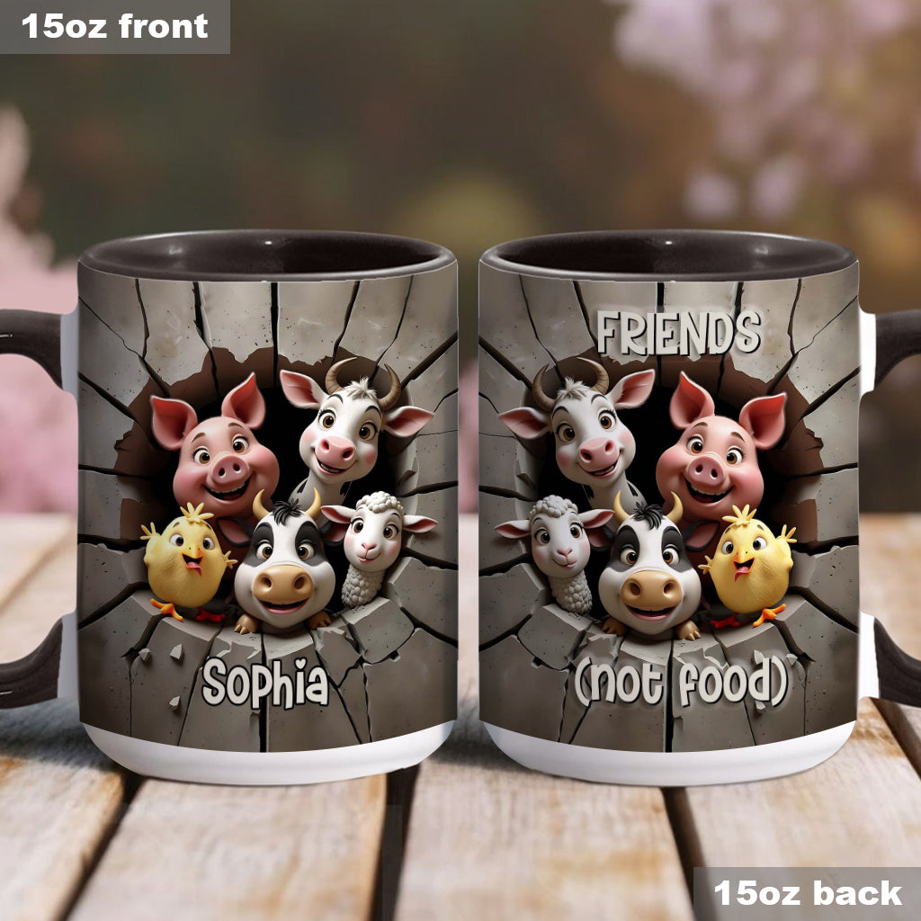 Vegan For The Animals - Personalized Veganism Accent Mug