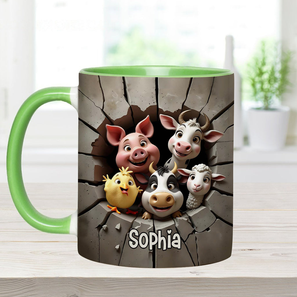 Vegan For The Animals - Personalized Veganism Accent Mug