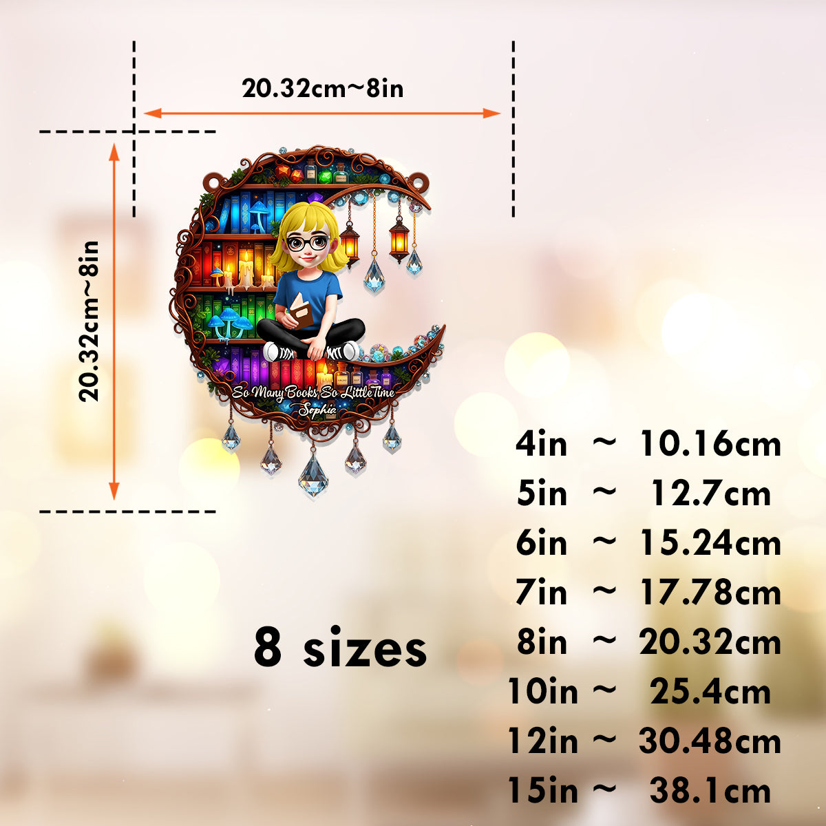 Just One More Chapter - Personalized Book Window Hanging Suncatcher Ornament