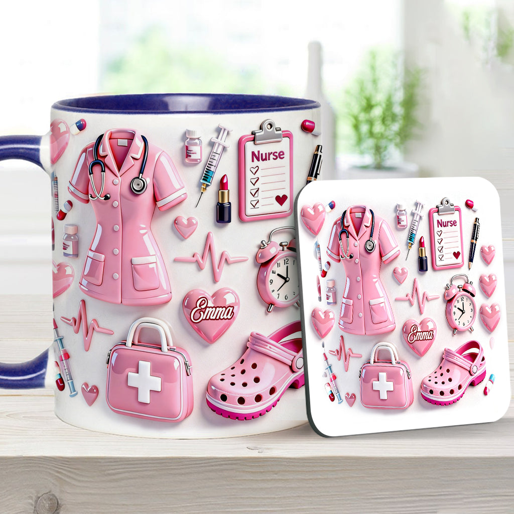 Nurse Life - Personalized Nurse Accent Mug & Coaster