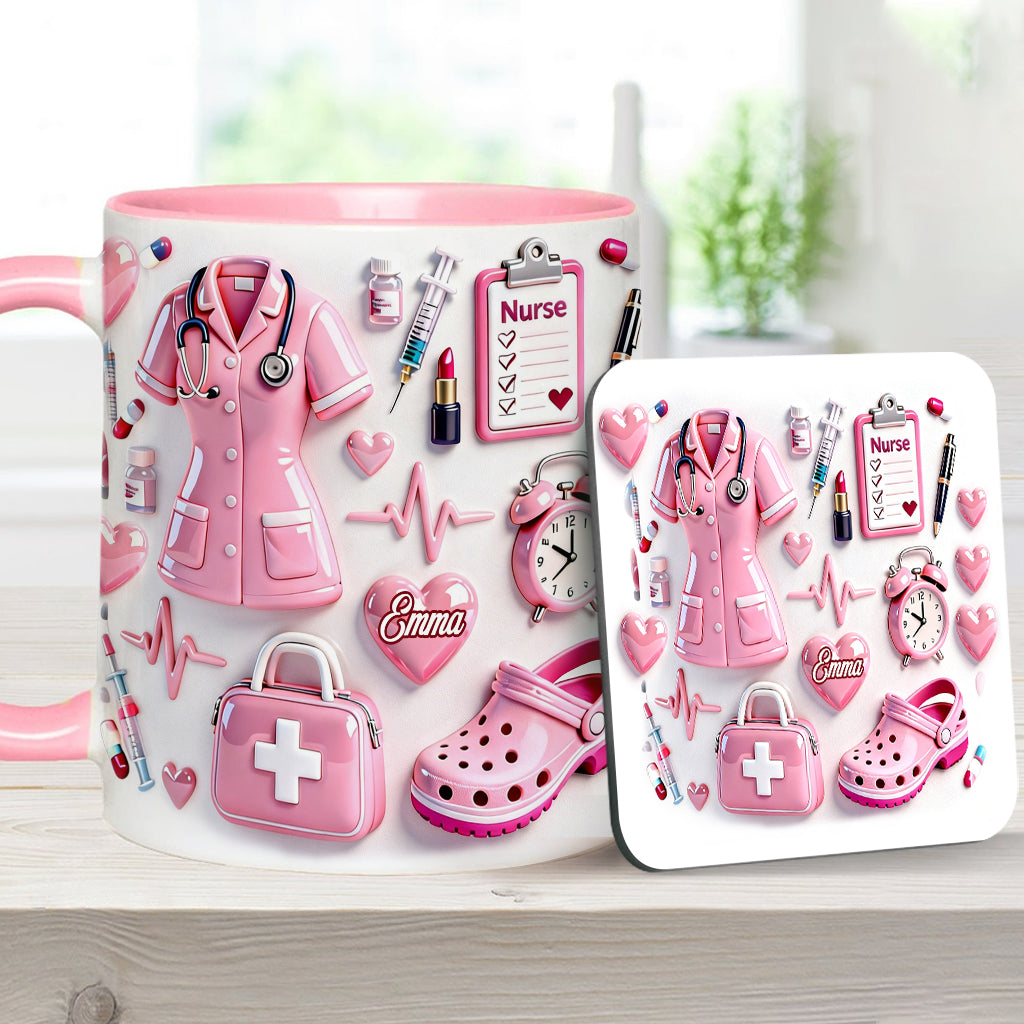 Nurse Life - Personalized Nurse Accent Mug & Coaster