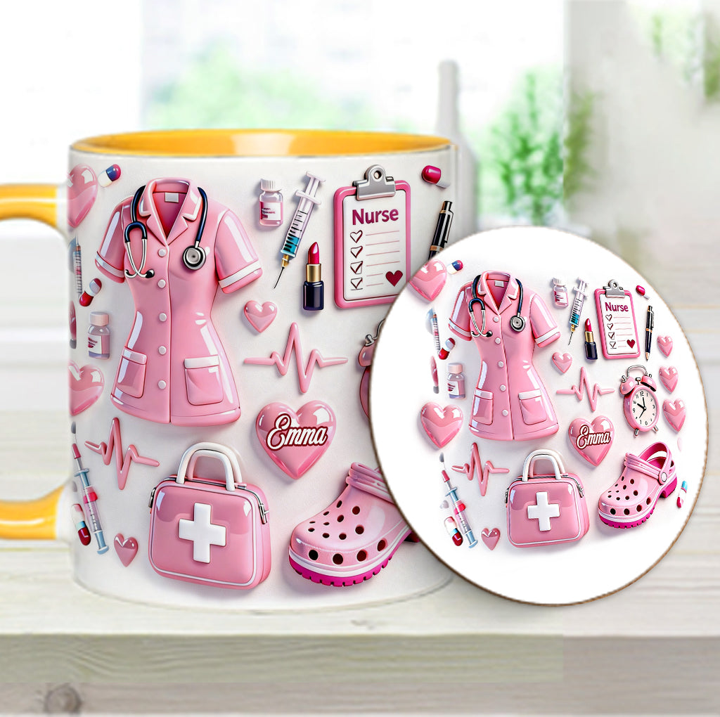 Nurse Life - Personalized Nurse Accent Mug & Coaster
