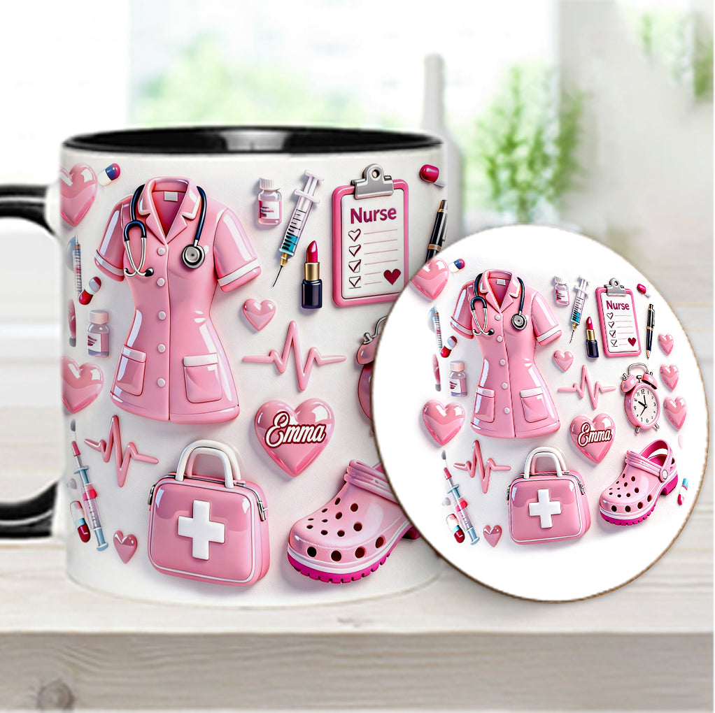 Nurse Life - Personalized Nurse Accent Mug & Coaster