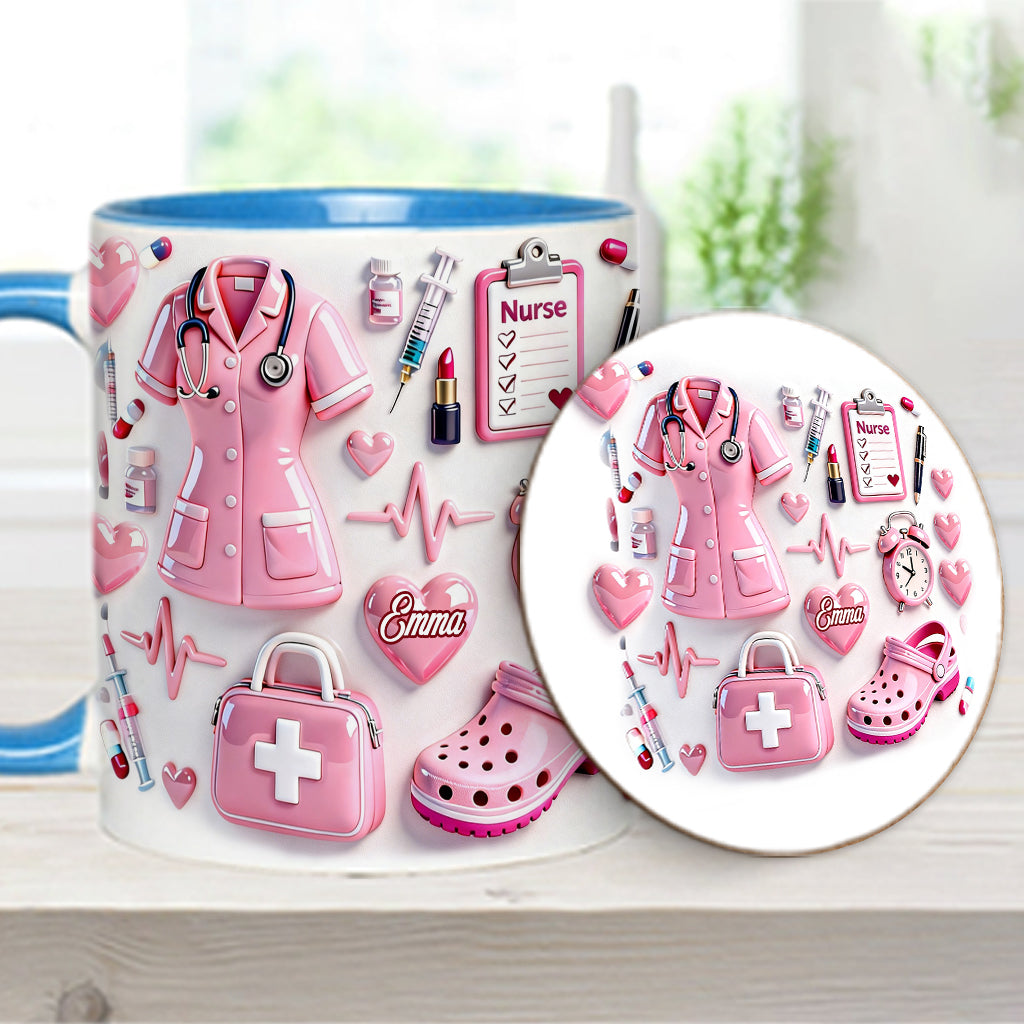 Nurse Life - Personalized Nurse Accent Mug & Coaster