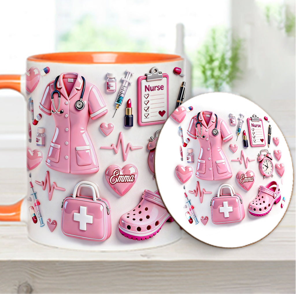 Nurse Life - Personalized Nurse Accent Mug & Coaster