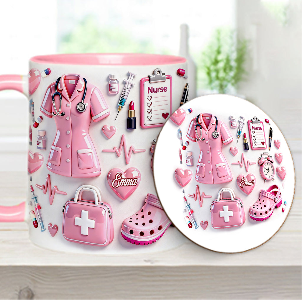 Nurse Life - Personalized Nurse Accent Mug & Coaster